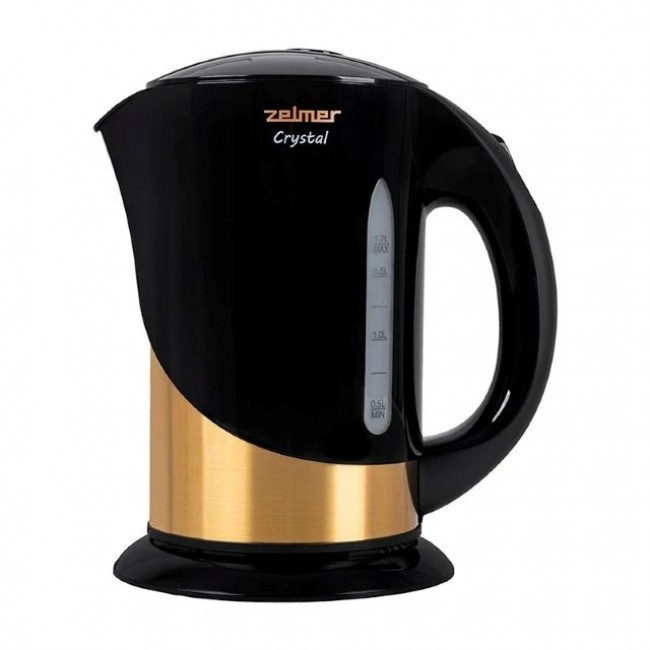 Zelmer ZCK7630 Crystal Gold 1.7-litre 2200W electric kettle, black and gold Zelmer ZCK7630 Crystal Gold 1.7-litre 2200W electric kettle, black and gold