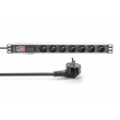 Digitus Socket strip with aluminum profile, surge protection and switch, 7-way CEE 7/5 sockets, 2 m cable