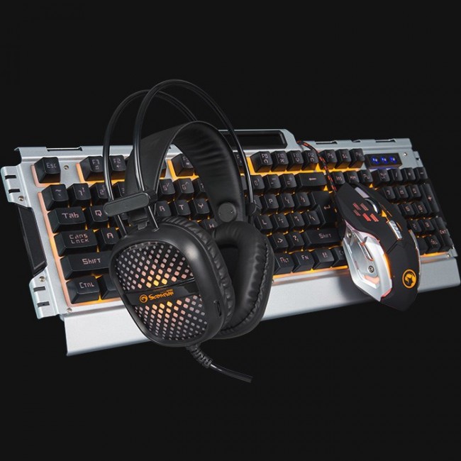 Marvo CM303 keyboard Mouse included Gaming USB Black, Silver Marvo CM303 keyboard Mouse included Gaming USB Black, Silver