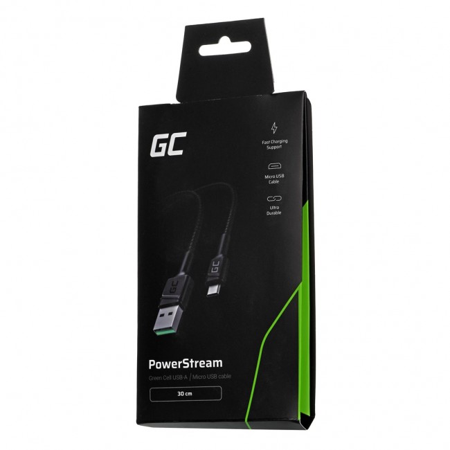 Green Cell KABGC23 USB cable USB 2.0 0.3 m USB A Micro-USB B Black Green Cell KABGC23 USB cable USB 2.0 0.3 m USB A Micro-USB B Black
