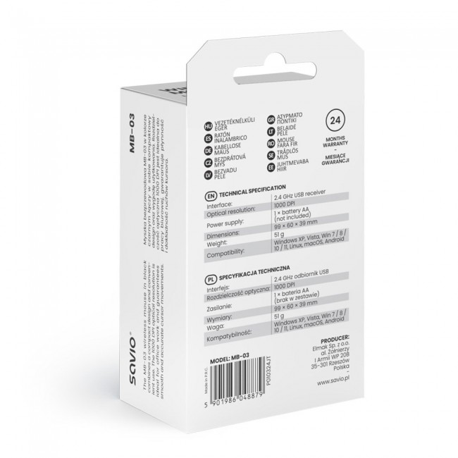 Savio MB-03 mouse Office Bluetooth Savio MB-03 mouse Office Bluetooth
