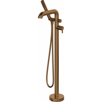 Freestanding bath mixer set with shower kit