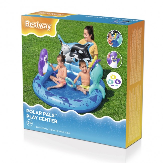 Bestway Polar Pals Kids Inflatable Water Play Center and Pool 1.34 m x 1.31 m x 73 cm Bestway Polar Pals Kids Inflatable Water Play Center and Pool 1.34 m x 1.31 m x 73 cm
