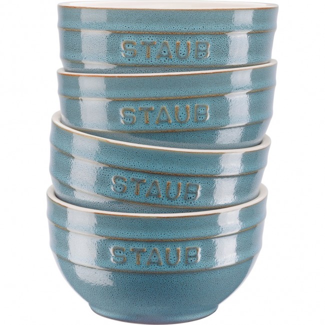 Staub Ceramique Bowl set 0.4 L Round Ceramic Turquoise 4 pc(s)