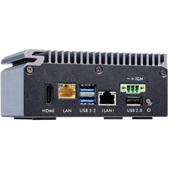 Shuttle Edge PC SPCEL03 , Intel Atom x6413E, 1x HDMI, 2x 2.5G LAN, 1x COM, DIO (4x in, 4x out), 3x USB, 2x M.2, 12-24V, fanless, 24/7, -20... 60 C, incl. VESA & DIN-RAIL mount