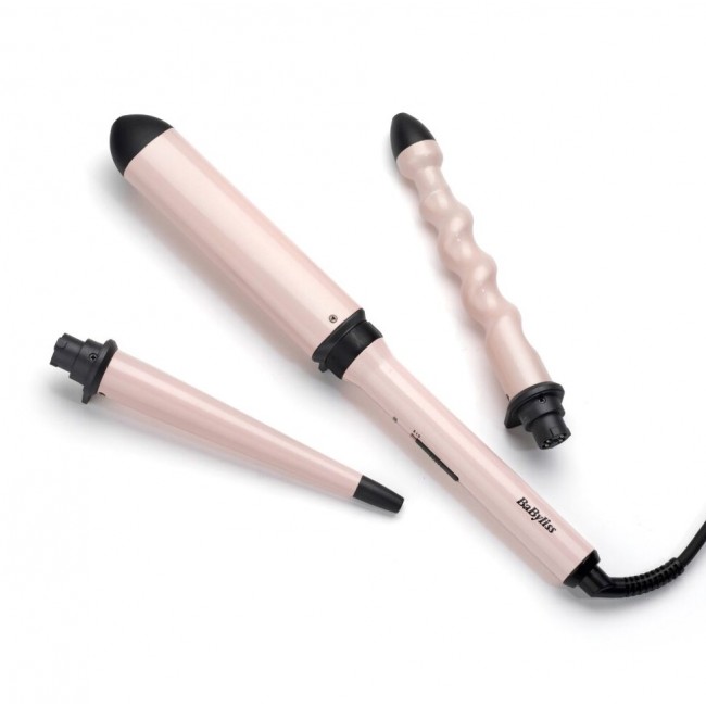 BaByliss Curl & Wave Trio Curling iron Warm Black, Pink 58 W 98.4