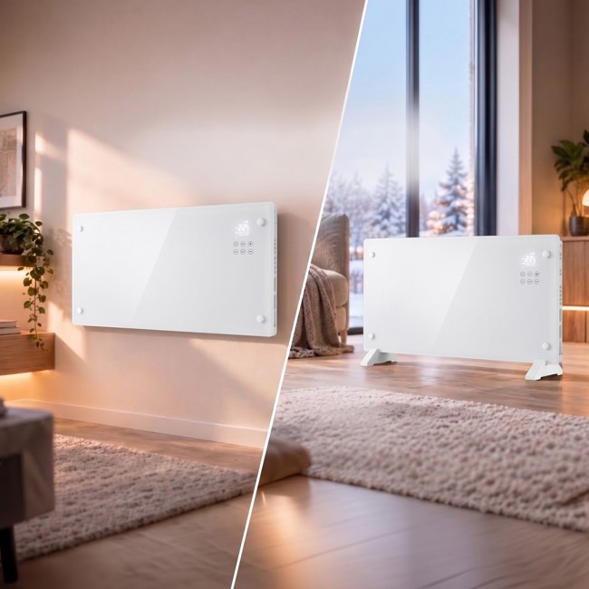 Extralink SMART GLASS PANEL HEATER, WHITE, 2000W, WIFI, LPL-23A-WH