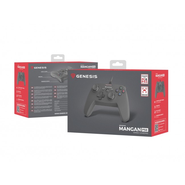 GENESIS P58 Black USB Gamepad Analogue PC, Playstation 3 GENESIS P58 Black USB Gamepad Analogue PC, Playstation 3