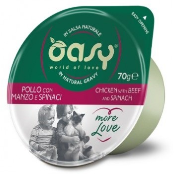 OASY More Love Chicken with beef and spinach - wet cat food - 70g