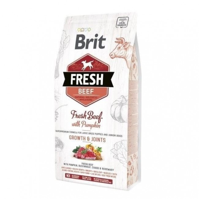 BRIT Fresh Puppy&Junior Large Growth&Joints Beef with Pumpkin - dry dog food - 12 kg