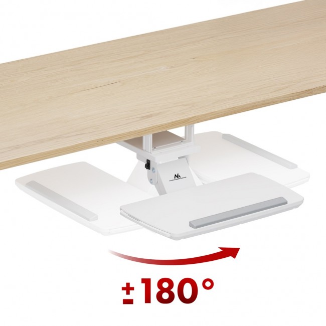 Maclean under-desk keyboard holder, adjustable, max. 5kg, white, MC-156 W Maclean under-desk keyboard holder, adjustable, max. 5kg, white, MC-156 W