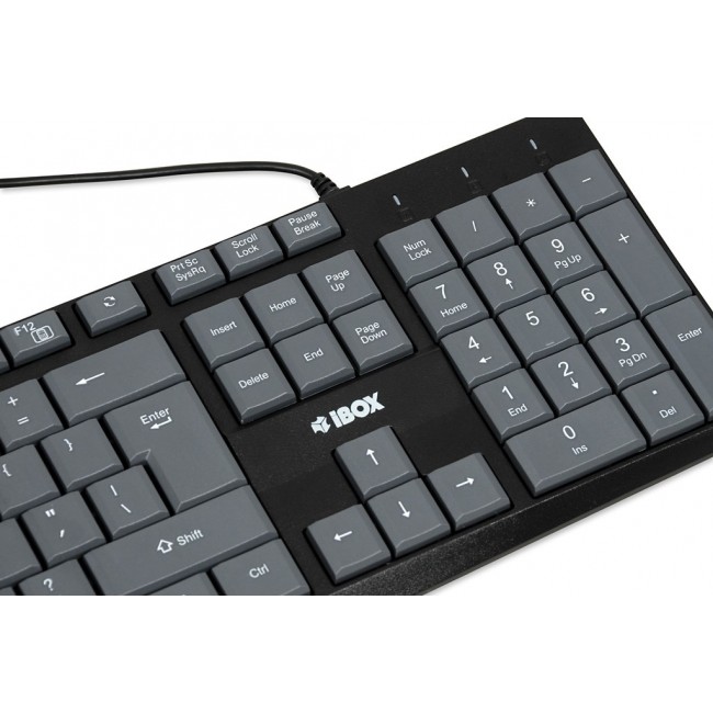 iBox IKC2010G keyboard Home USB QWERTY English Grey, Black