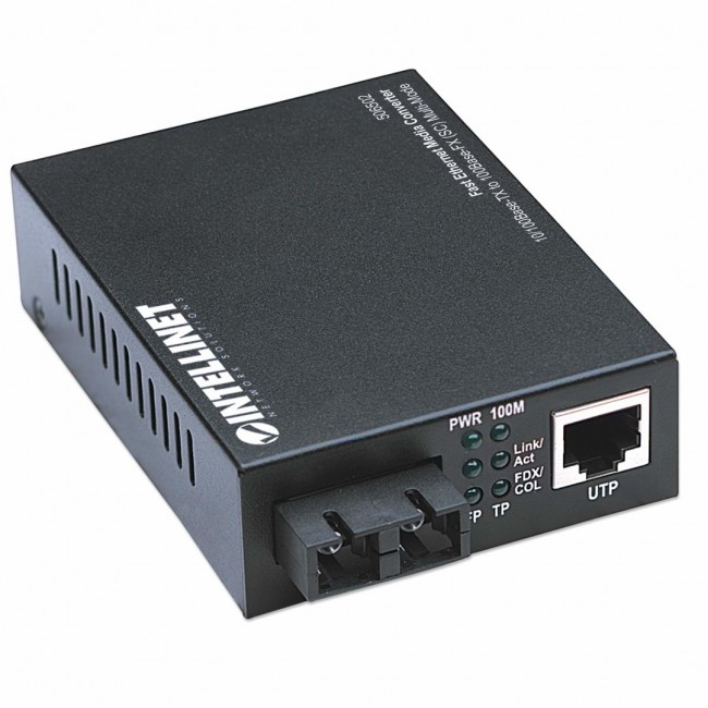 Intellinet Fast Ethernet Media Converter, 10/100Base-Tx to 100Base-Fx (SC) Multi-Mode, 2 km (1.24 mi) Intellinet Fast Ethernet Media Converter, 10/100Base-Tx to 100Base-Fx (SC) Multi-Mode, 2 km (1.24 mi)