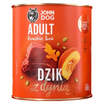 JOHN DOG Pumpkin Line Adult Monoprotein Wild Boar with pumpkin - wet dog food - 800g