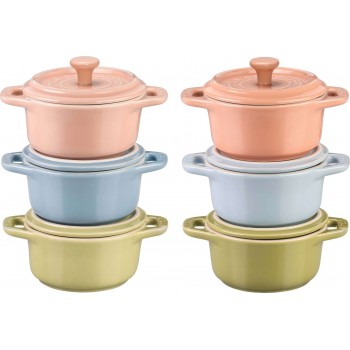 Set 6x Mini Cocotte round 10 cm, multicolor
