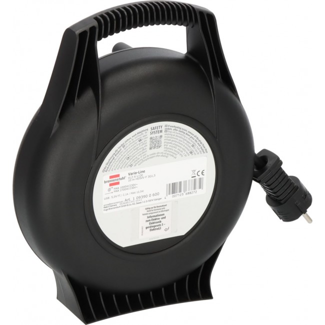 Brennenstuhl 1093900600 power extension 10 m 3 AC outlet(s) Indoor Black