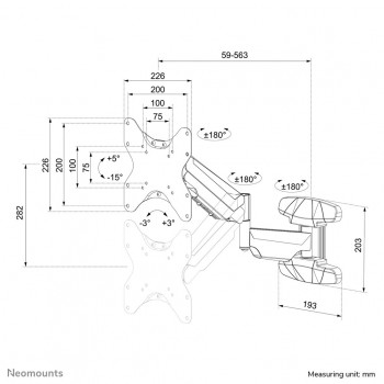Neomounts WL70-550BL12 Monitor/TV mount wall 23-42