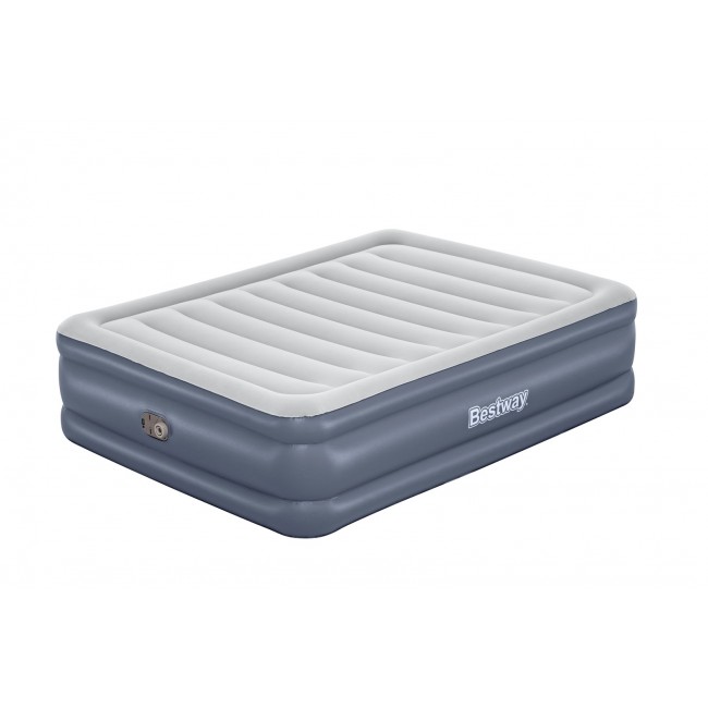 Bestway Tritech Air Mattress Queen with Built-in AC Pump and Antimicrobial Coating 2.03 m x 1.52 m x 51 cm