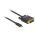DeLOCK 2m, USB-C/DVI 24+1 USB graphics adapter 3840 x 2160 pixels Black