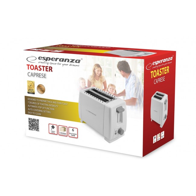 Esperanza EKT001 Caprese 2 slice(s) 600 W White