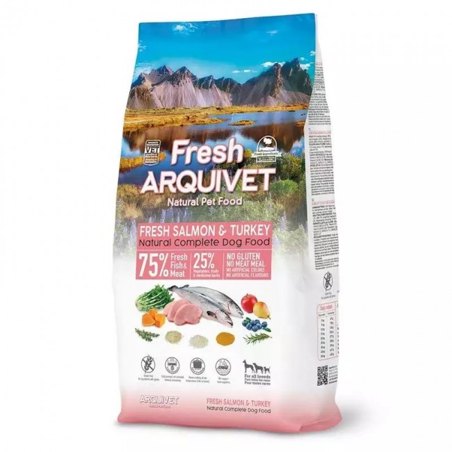 ARQUIVET Fresh Salmon with turkey - semi-moist dog food - 2,5 kg