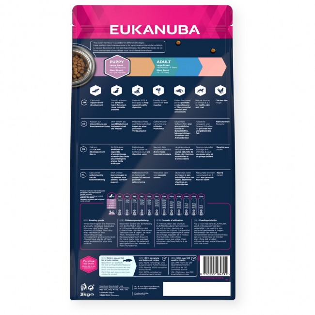 EUKANUBA Premium Grain Free Puppy Medium & Large Ocean fish - dry dog food - 3kg