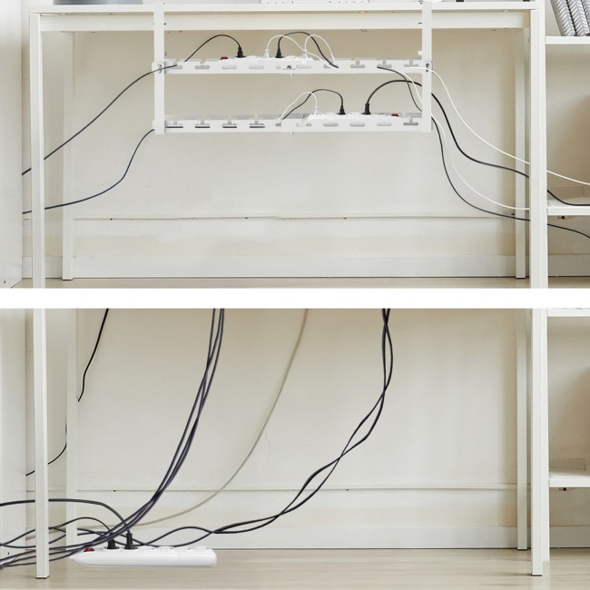 Maclean under-desk cable organizer, max. load 5kg, max. 728mm, 2 levels, white, MC-102 W Maclean under-desk cable organizer, max. load 5kg, max. 728mm, 2 levels, white, MC-102 W