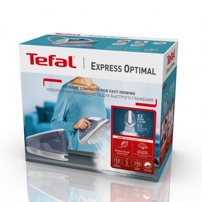 Tefal Express Optimal SV4110 2200 W 1.2 L Ceramic Express Glide Blue, White Tefal Express Optimal SV4110 2200 W 1.2 L Ceramic Express Glide Blue, White