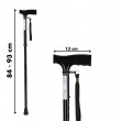 Folding walking stick ACTIONMED black