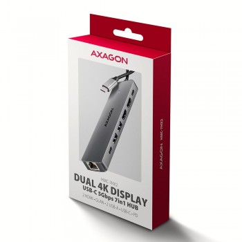 AXAGON HMC-7HX2 USB Hub, 2x USB-A, 1x USB-C