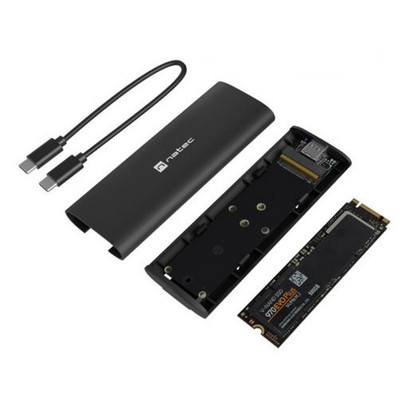 NATEC NKZ-2286 storage drive enclosure SSD enclosure Black M.2