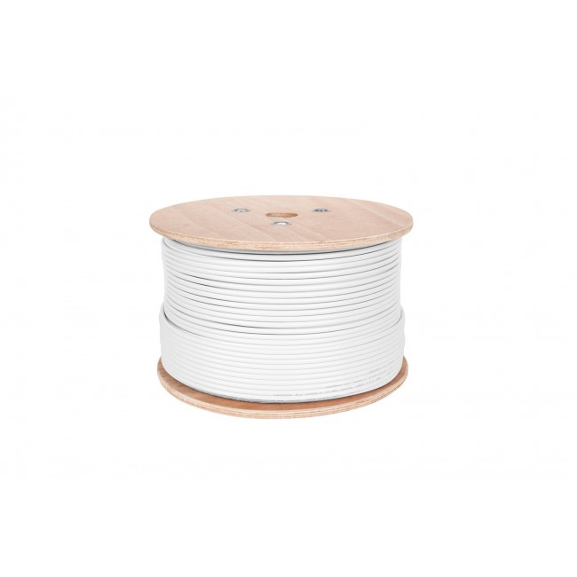 Coaxial cable F690BV. A white spool of 305m Coaxial cable F690BV. A white spool of 305m