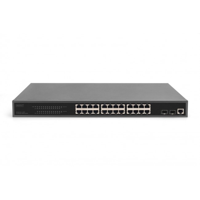 Digitus 24-Port Gigabit PoE Networkswitch,19 Zoll, L2 managed,2 Uplink Ports, SFP, 430 W, af/at Digitus 24-Port Gigabit PoE Networkswitch,19 Zoll, L2 managed,2 Uplink Ports, SFP, 430 W, af/at