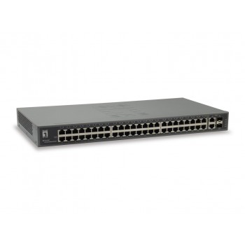 LevelOne 50-Port Fast Ethernet Switch, 2 x Gigabit SFP/RJ45 Combo