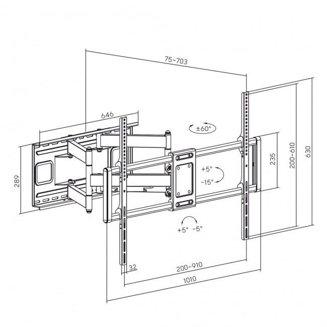 Maclean MC-482 TV Wall Mount Bracket for 60-120 Maclean MC-482 TV Wall Mount Bracket for 60-120