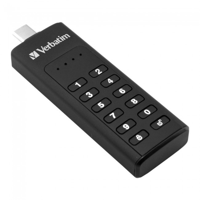 Verbatim Keypad Secure - USB-C Drive with Password Protection and AES-256 HW encryption to protect your data - 32 GB - Black