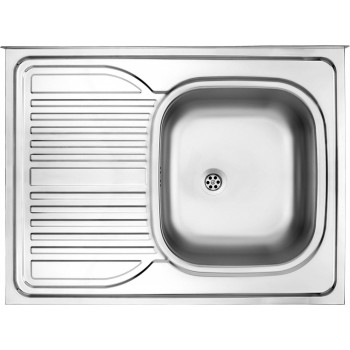 1-bowl steel sink with drainer on the left side - overlay