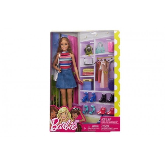 Barbie Fashionistas Doll and 11 Fashion Accessories Including 5 Total Pairs of Shoes