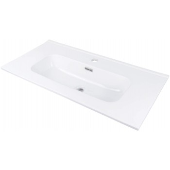 Ceramic recessed washbasin with space for a tap - 80 cm