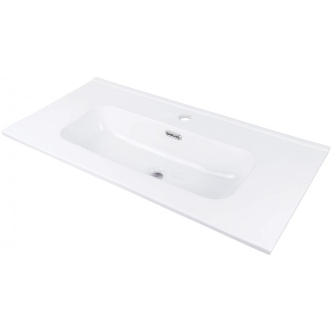 Ceramic recessed washbasin with space for a tap - 80 cm