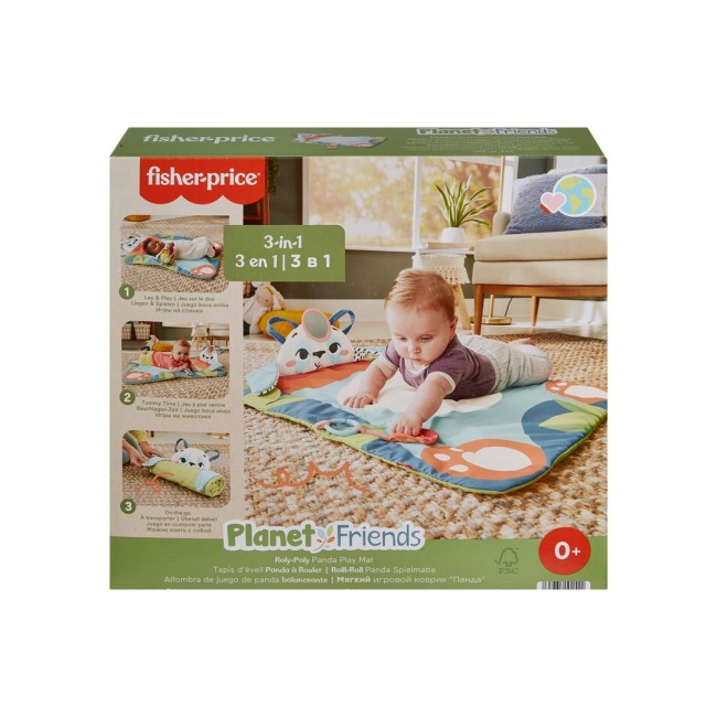 Fisher-Price Planet Friends Roly-Poly Panda Baby Activity Play Mat with 2 Toys