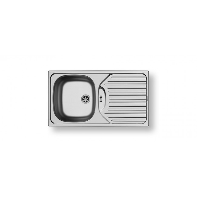 Pyramis ET 78 Flax Semiflat steel sink with drainer 100139101, Silver, 1 bowl Pyramis ET 78 Flax Semiflat steel sink with drainer 100139101, Silver, 1 bowl