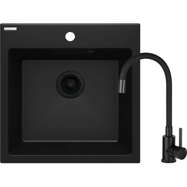 Granite sink with 1-bowl faucet