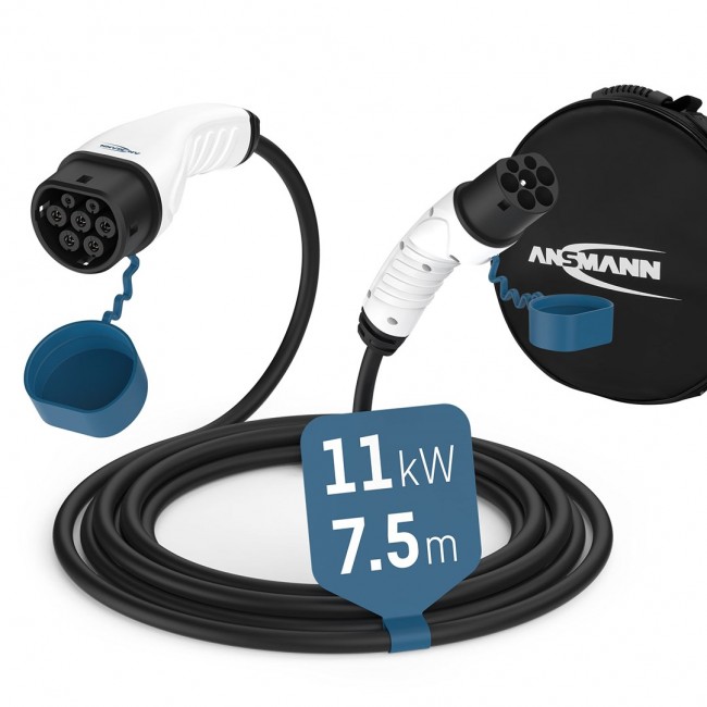 Ansmann 1900-0118 electric vehicle charging cable Black Type 2 3 7.5 m Ansmann 1900-0118 electric vehicle charging cable Black Type 2 3 7.5 m