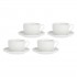 LA PORCELLANA BIANCA CORTE Set of 4 cups with saucer 450 ml