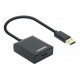 Manhattan USB-A to HDMI Cable, 1080p@60Hz, Converts USB 3.2 Gen1 (aka USB 3.0) signal to HDMI, 15cm, Black, Male to Female, Three Year Warranty