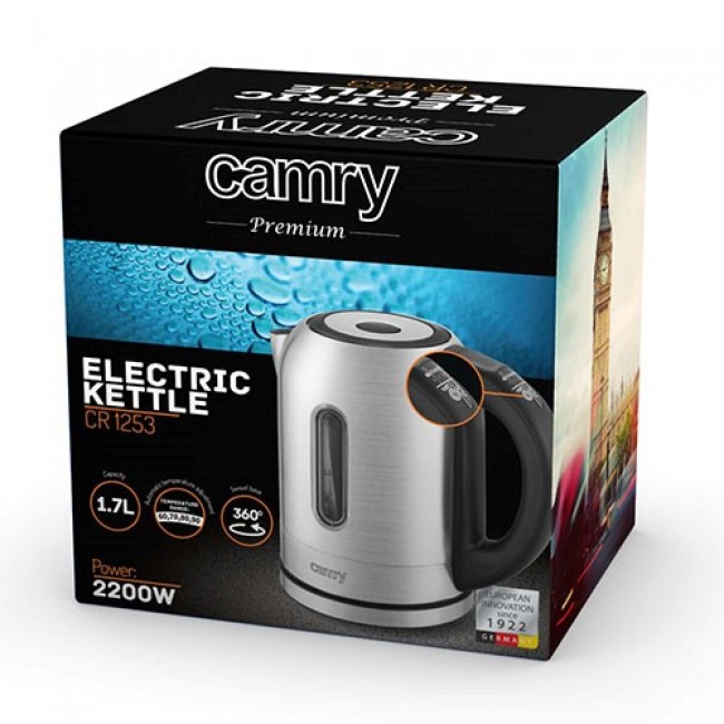 Camry CR 1253 electric kettle 1.7 L Stainless steel 2200 W Camry CR 1253 electric kettle 1.7 L Stainless steel 2200 W