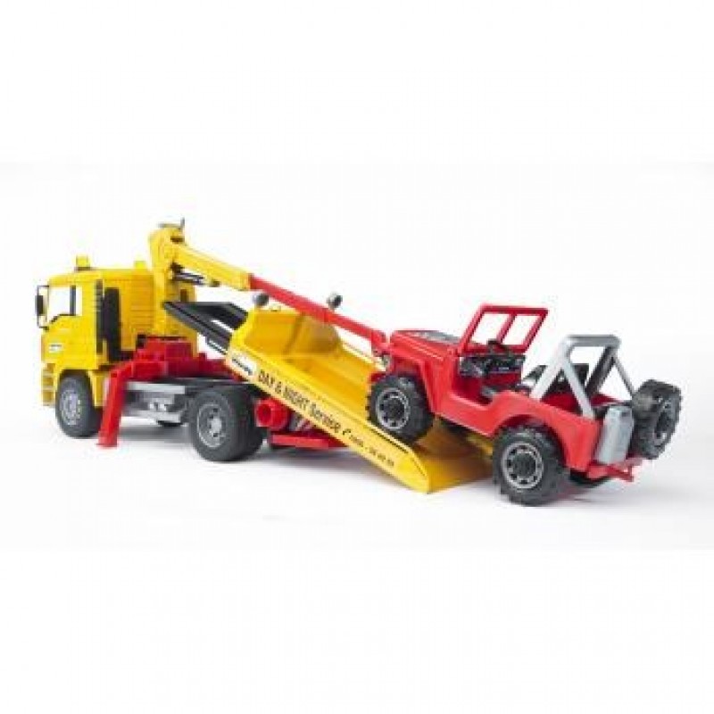 BRUDER MAN TGA Breakdown truck with cross country vehicle BRUDER MAN TGA Breakdown truck with cross country vehicle