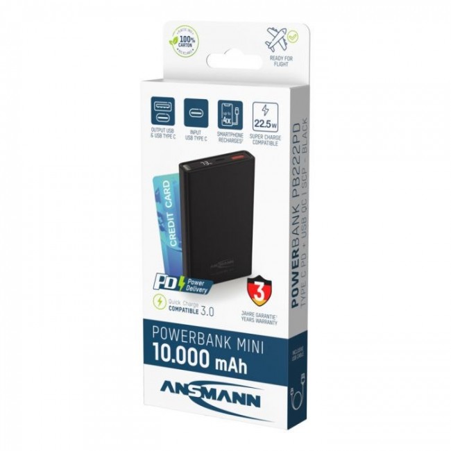 Ansmann 1700-0154 power bank Lithium-Ion (Li-Ion) 10000 mAh Black