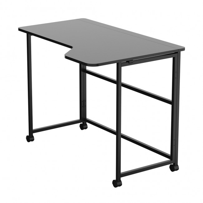 Maclean Folding Desk, Black, Mobile, 100x65 cm, max. 50 kg, Corner, L-Shaped, MC-1250 L/B
